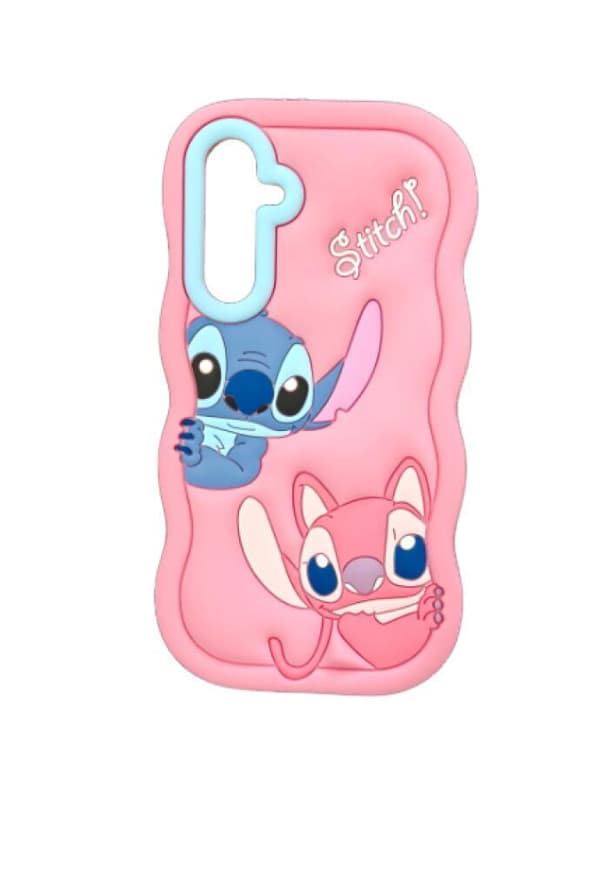 (För Samsung A16) Lilo och Stitch silikonfodral mobilskal rosa