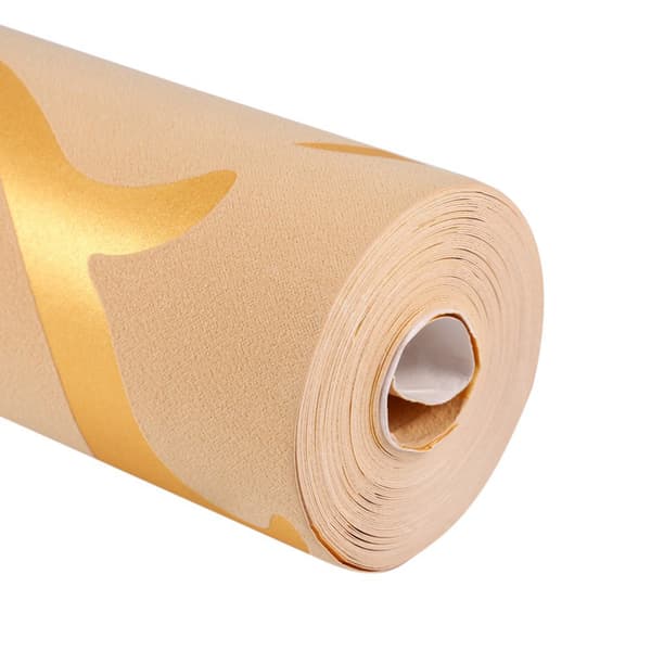 Nonwoven Tapet Barock Design Damask Ornament Guld 3D Optisk Effekt