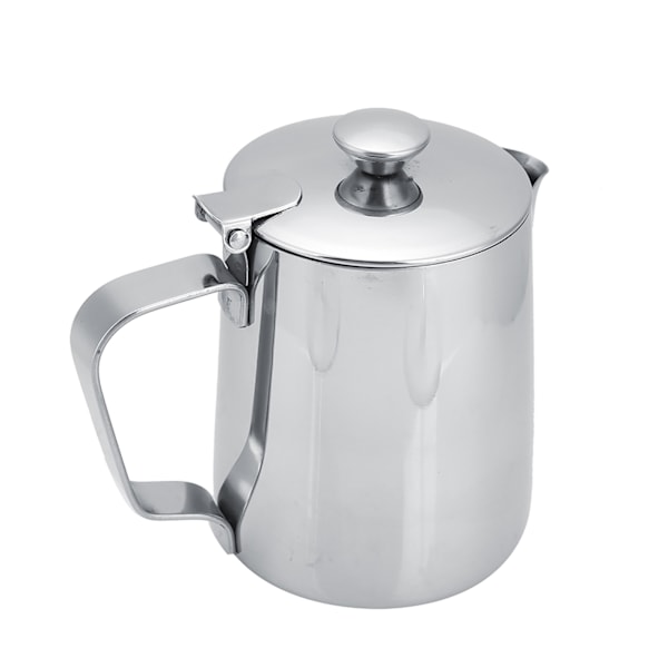 Melkekanne i rustfritt stål med lokk for Latte Art – 350 ml kaffekopp