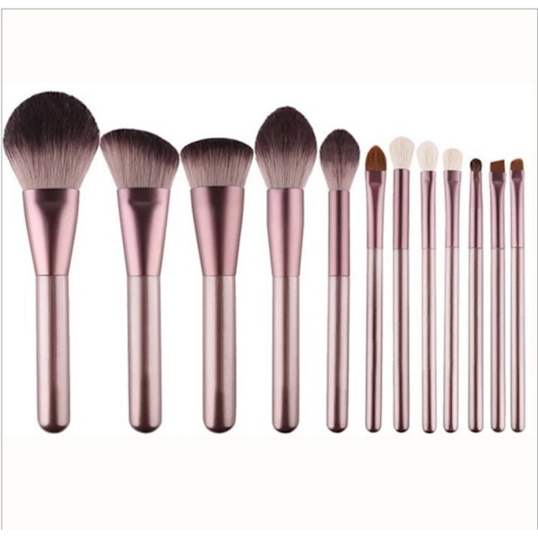 【DENGTU】12 sæt makeupbørster til begyndere makeupværktøjer sølv