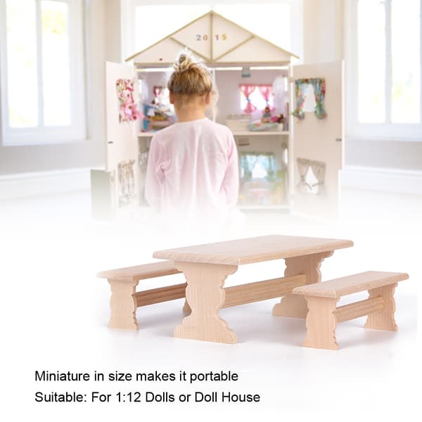 1:12 Dukkehus Miniature Træmøbler Bænk Model Sæt Tilbehør