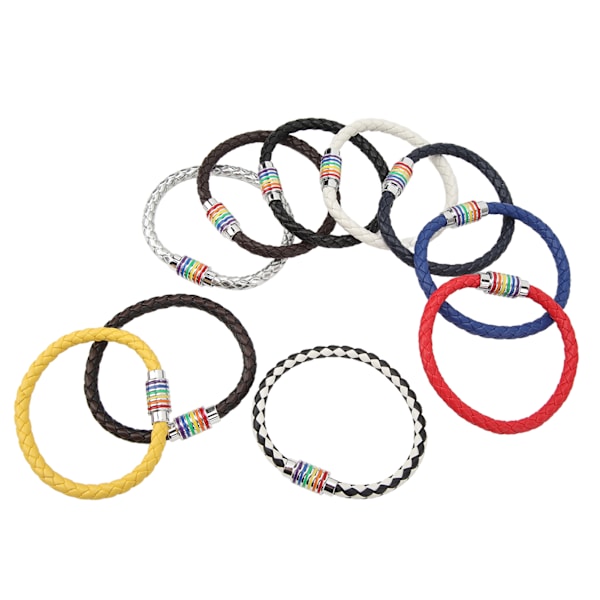 Regnbågs Pride Läderarmband Set för Par