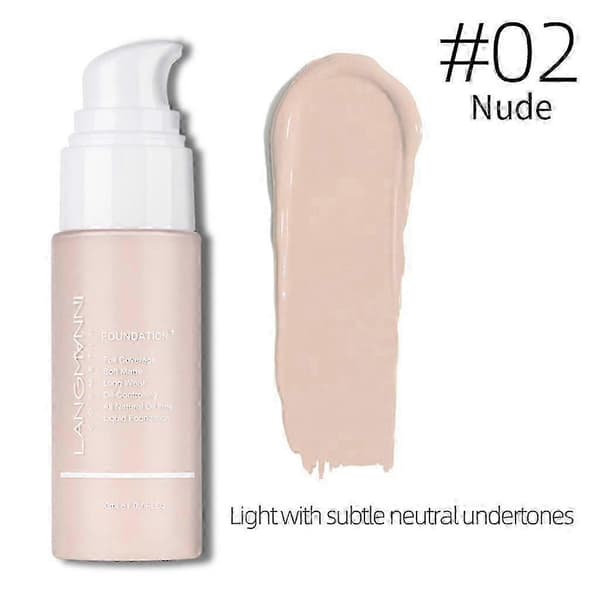 【DT】26-27 Langmanni Foundation Makeup Natural Liquid Foundation Coverage Oil Control 06Color