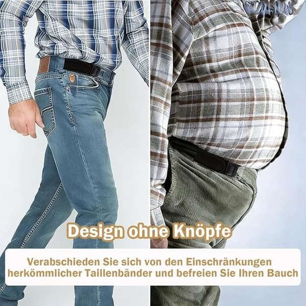 [DT]2-pak usynligt elastisk bælte til bukser og jeans, justerbar metalkrog 39 39 Black