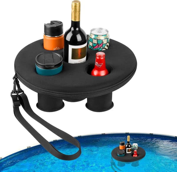 [DT]®RisingFF Flydende Pool Kopholder | 5-hullers drikkebakke til boblebad | Til pool og strand