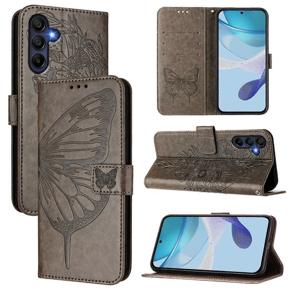 【DENGTU】Til Samsung Galaxy A17 5G preget sommerfugl skinnveske