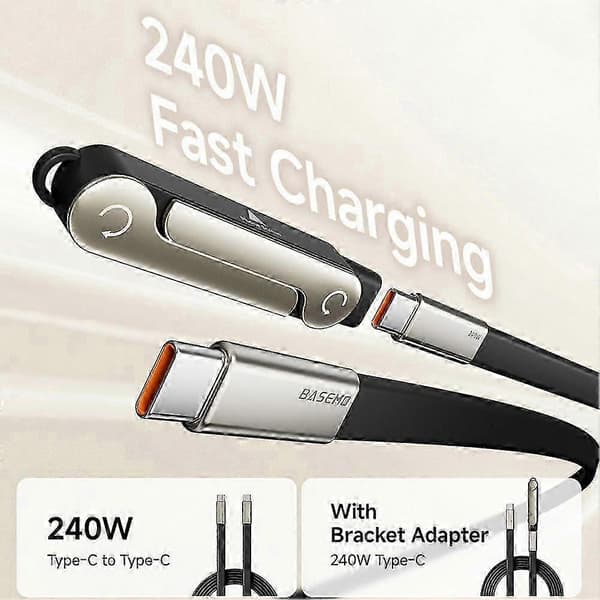 240W pikalatauskaapeli ja teline Type-C-laitteille Single Adapter Orange