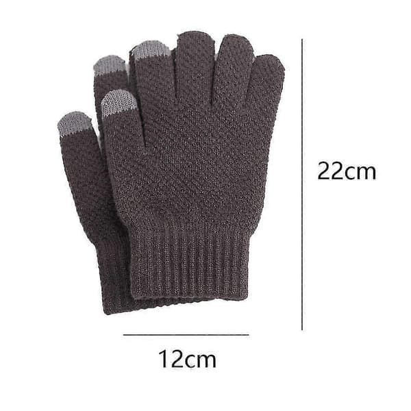 Vintercykelhandsker Touch Screen Handsker Varme Fleeceforede Strikhandsker Elastisk Manchet Grey