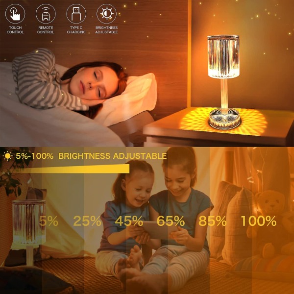 16 färger ändrar Rgb Touch Lampa, Akryl Bordslampa USB