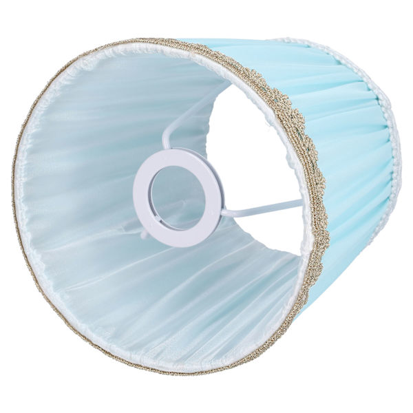 Stofskærm til lysekrone til skrivebord, natbord, soveværelse, stue og kontorbelysning Light blue chiffon