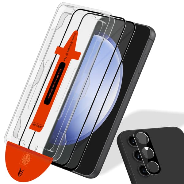 [DT]Samsung S23 FE Skärmskydd 2-pack + Linsskydd 1-pack - Härdat Glas | [Auto Install] - Inga Bubblor