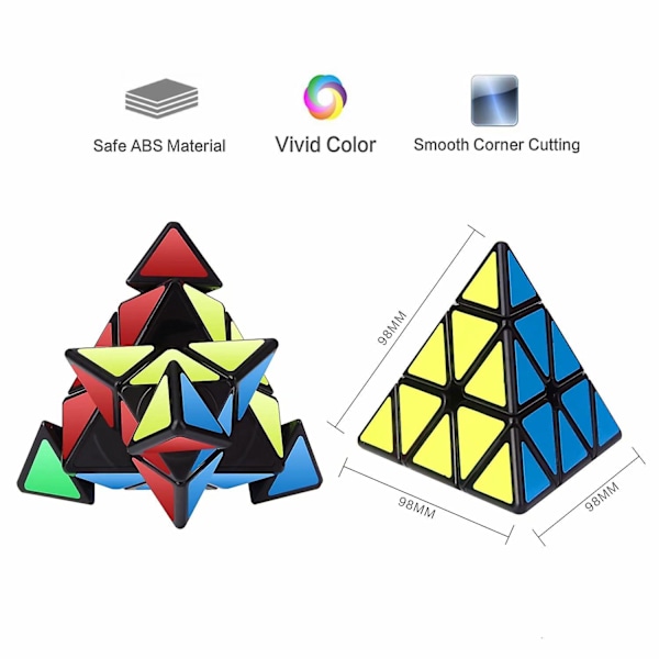 Speed Cube, 3x3x3 Pyramid Speed Cube Triangel Pussel Magic Cube