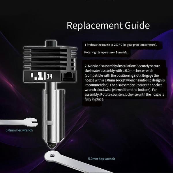 3 STK 0,4 mm Dyse Hot End til Bambu Lab P2S/X2D/H2D/H2S/H2C A1/A1 Mini Hotend 3D Printer Dele Udskiftningsdyse