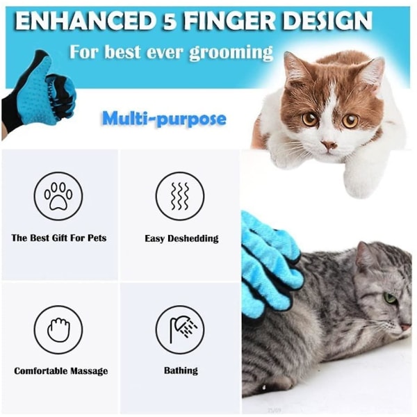 Hårborttagningshandske för sällskapsdjur, handskeborste för husdjursvård, handske för urtagning av hund för valpkattmöbler Right Hand