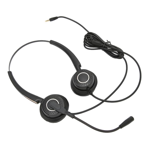 Intelligent støjreducerende callcenter-headset med 3,5 mm stik til telefon og pc