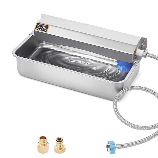Automatisk vanndispenser for hund, 2 gallon 304 rustfritt stål stor vannskåldispenser for innendørs bruk