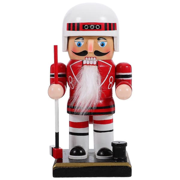 Nøddeknækker i ishockeystil til julebordets midtpunkt julepynt Red