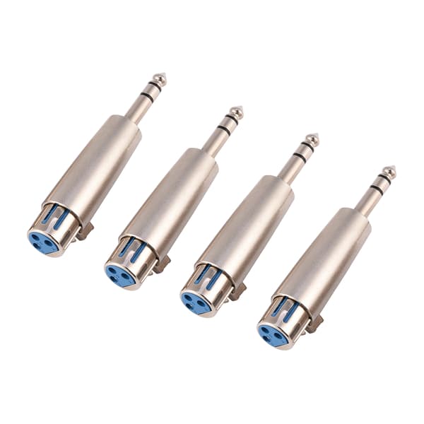 XLR til 1/4 tomme Stereo Plugg Mikrofon Adapter 4-pakning