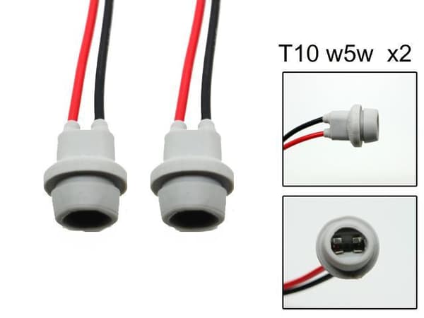 【DENGTU】T10 w5w LED / halogen stik / fatning 2-pak bløde grå gray