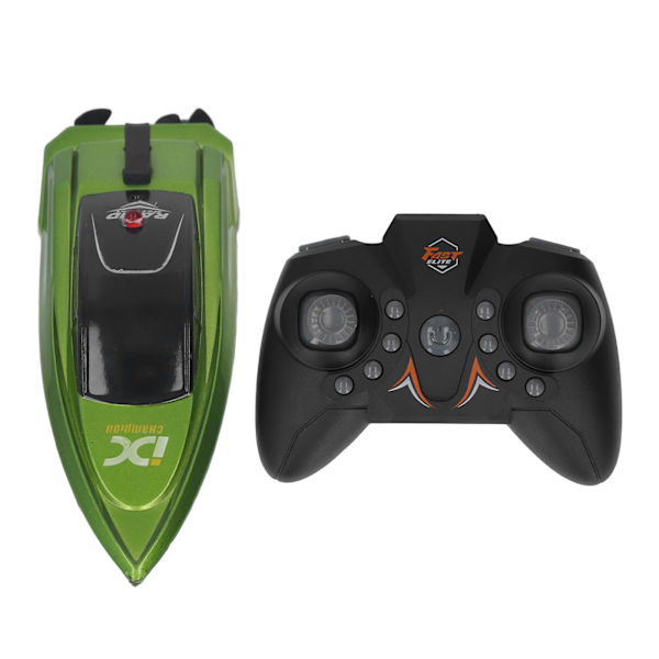 Mini fjärrkontroll Speedboat USB 2.4G Hög hastighet Elektrisk leksaksbåt Vattentät, Grön