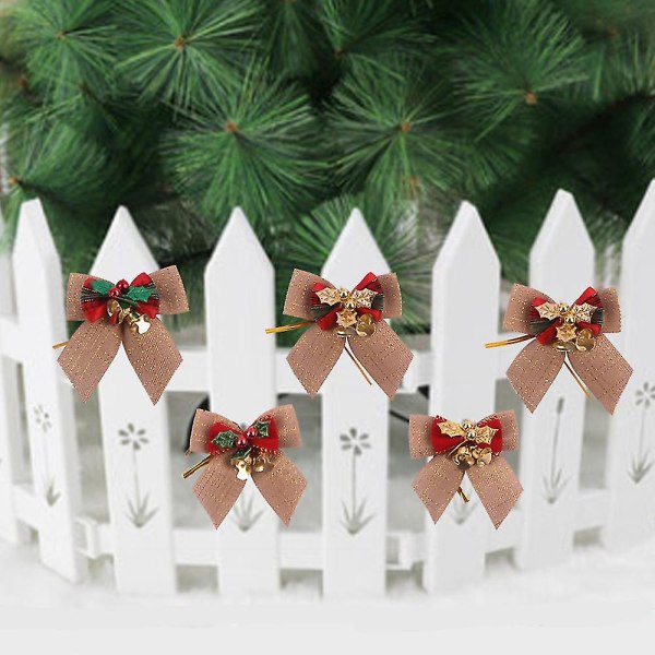 5 st julgranshänge med klockor julrosett