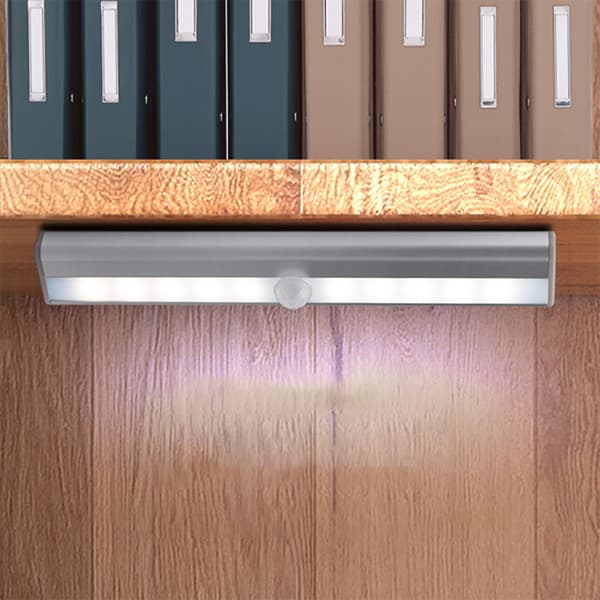 LED Garderobsbelysning 10 LEDs USB Uppladdningsbar Rörelsesensor Vägglampa för Hem Kök Sovrum Vit