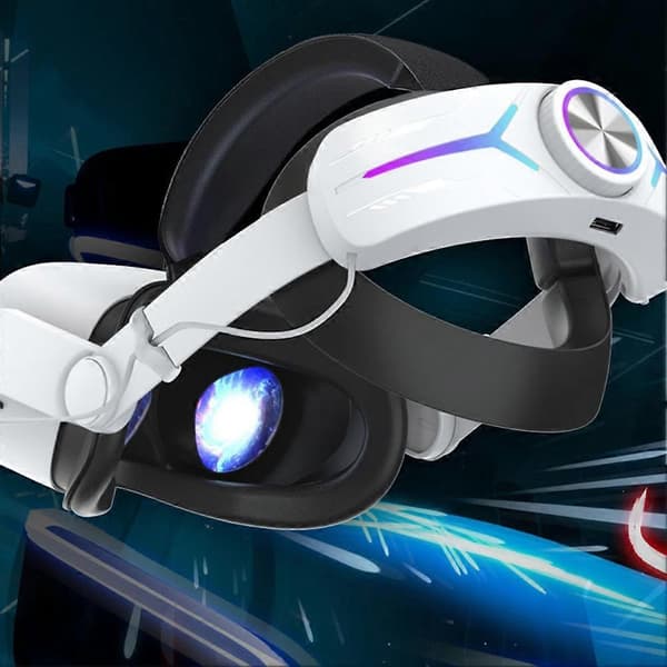 Hodebånd med 8000mAh batteri for Oculus Quest 2 Forleng spilletid Justerbar Elite-stropp VR-erstatning
