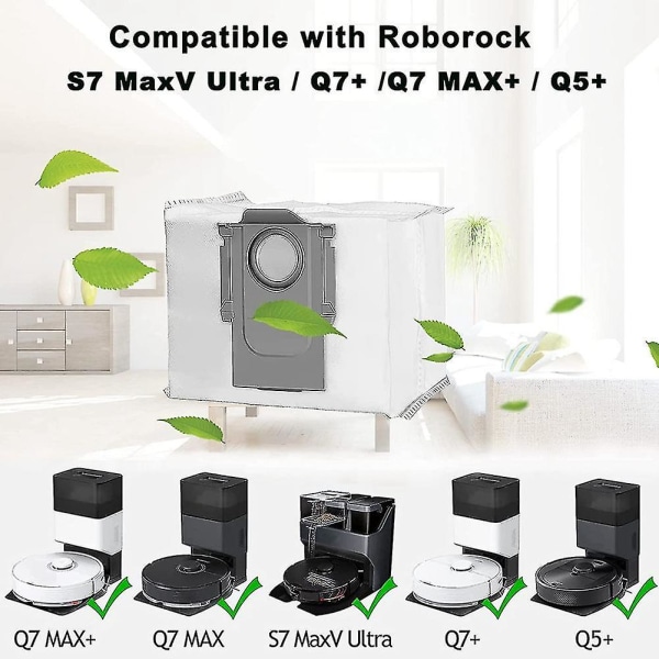 12 pakkausta pölypusseja Roborock Q7 Max /q7 Max+ / Q7 Max Plus