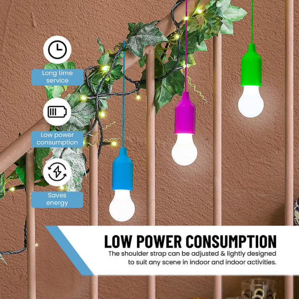 4-st Led Dragsladd Lampor Batteridriven Nattlampa På String
