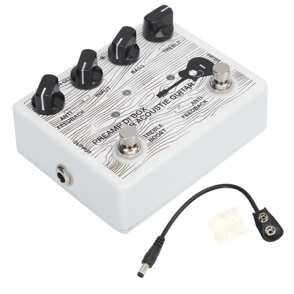 Gitarrpedal Elektrisk Förförstärkare Portabel LED-indikator Aluminiumlegering DC9V