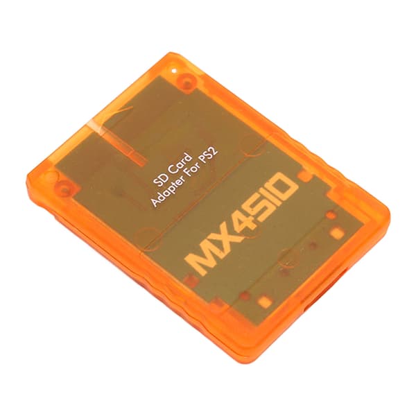 PS2 Minneskortläsare Adapter MX4SIO SIO2SD Transparent Orange