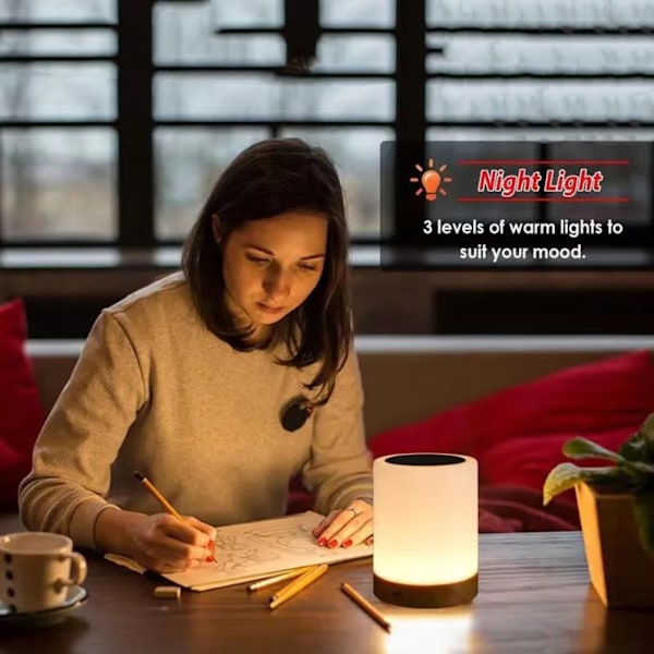 Dimbar RGB USB Oppladbar LED Touch Lampe for Soverom, Stue og Kontorbruk