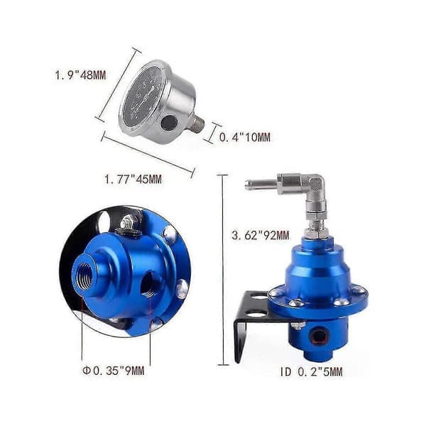 Justerbar bränsletrycksregulator Bränsleförstärkare Universal tryckregulator med tryckmätare Biltillbehör