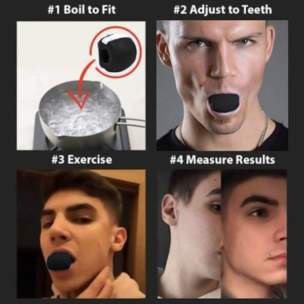 Jawline motionär käktränare silikon Svart