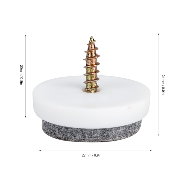 50 stk. Sklisikre Filtputer for Bord-, Sofa- og Stolben (22 mm) - Gulvbeskyttelse