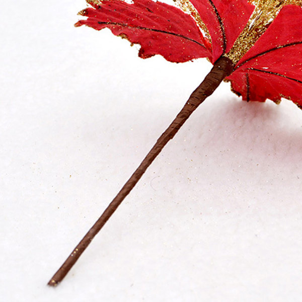 22cm Håndlagde Røde Mesh Juleblomst Ornamenter