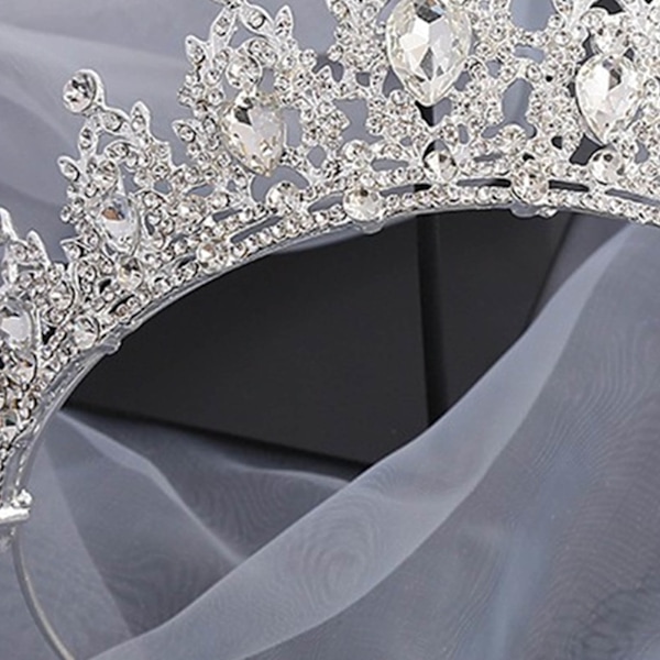 Elegant Legering Rhinestone Bryllupskrone Hovedbånd til Kvinder, Perfekt Hårtilbehør til Prom og Kostumefester