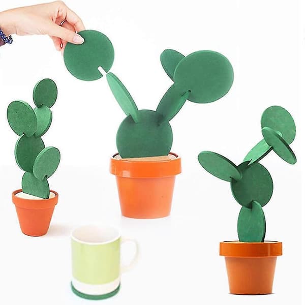 Coaster sæt DIY Kaktus Coaster sæt med urtepotteholder til drinks A