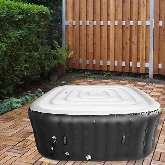 Fyrkantigt uppblåsbart poolskydd för bubbelpool, vattentätt dammsäkert skydd för hem och utomhus