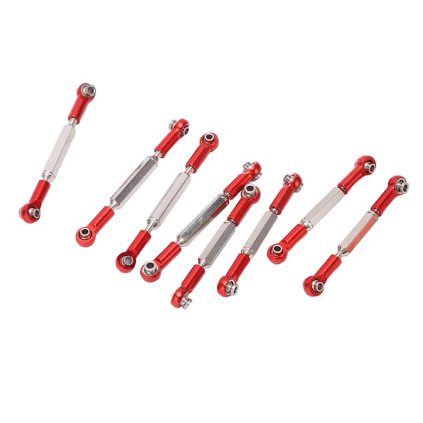 8 stk. Justerbar styretøjsforbindelse Aluminiumlegering Servo Forbindelsesstang til WPL C14 C24 B14 MN D90 D91 Rød