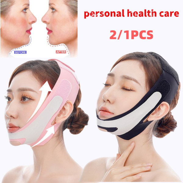 1/2PC V Face Cheek Lift Up Band Face Thin Mask V Shaping Bandage 2PCS Red