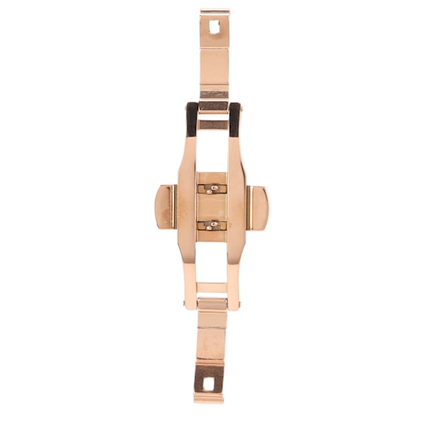Forfinet Rose Gold Rustfrit Stål Butterfly Spænde med Dobbelt Trykknap Foldende Udfoldelse