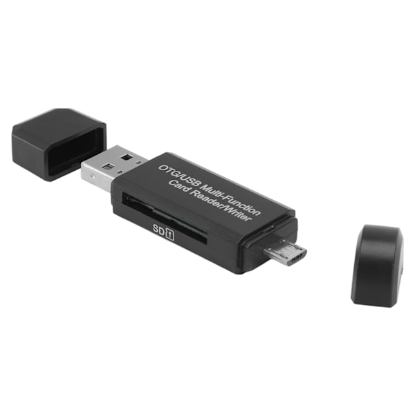 USB 2.0 64GB OTG Kortlæser 2 i 1 Han til Smartphone Computer Sort