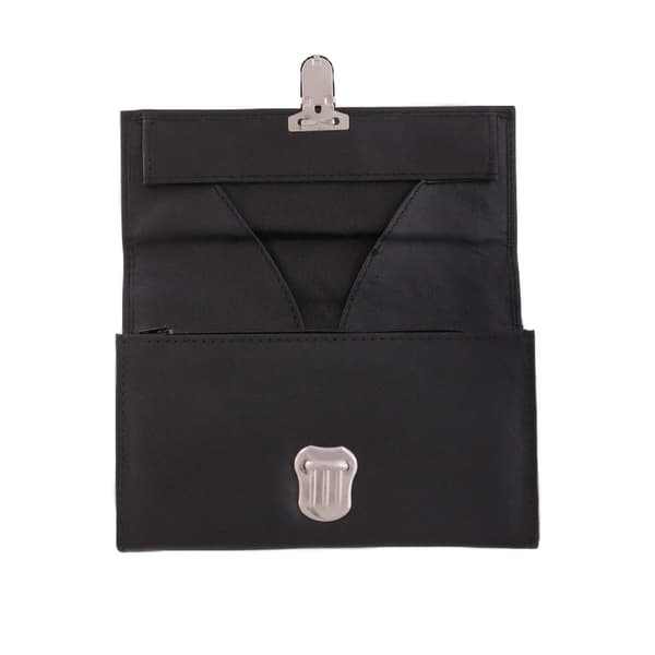 Suuri taksilompakko vasikannahkaa, musta Black one size