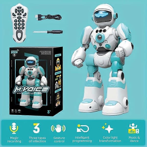 Intelligent stemme robot gest fjernkontroll programmering musikk dansende barn elektrisk leketøy robotmodell green
