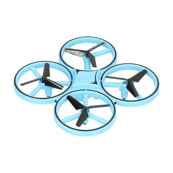 RC Mini Drone Gravity Sensor LED Light Quadcopter Barnleksak med Dubbel Fjärrkontroll Klocka Blå
