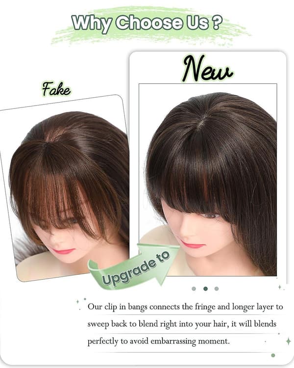 Clip In Hårfransar Extensions Franska Hårfransar Snygga Hårfransar Hårstycken