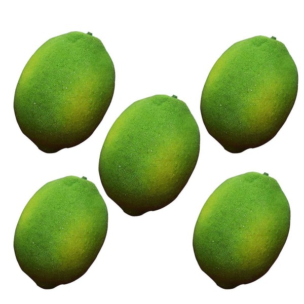 5 st falska limefrukter, falska citroner, naturtrogna konstgjorda limefrukter, falska gröna citroner konstgjorda frukter citron för hemkök Festdekoration 5 st (stor storlek 3,5" Style 1