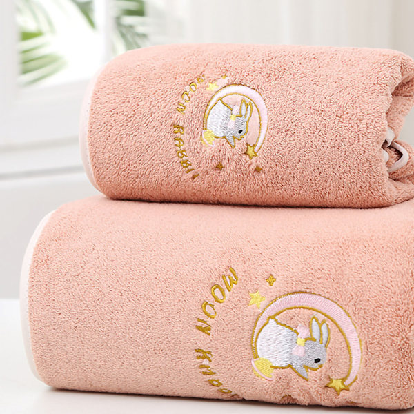 Myk Korallfleece Badehåndkle - Tykt, Absorberende Dusjhåndkle for Hjem og Strand i Rosa