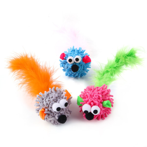 3 stycken husdjurskatter som biter små musleksaker Mouse mouse Random Color